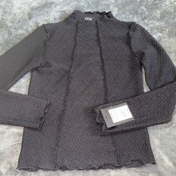 Nwt art class size large 10/12 black crinkle long sleeve shirt - Picture 1 of 4